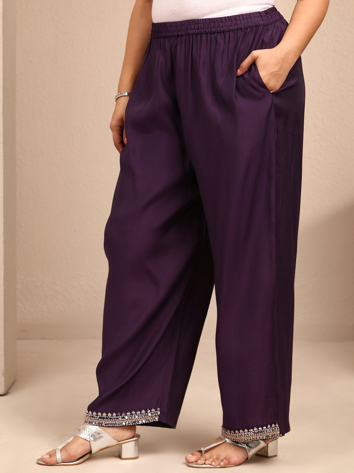 Plus Size Burgundy Embroidered Plus Size Clothing Silk Blend Straight Suit Set With Dupatta