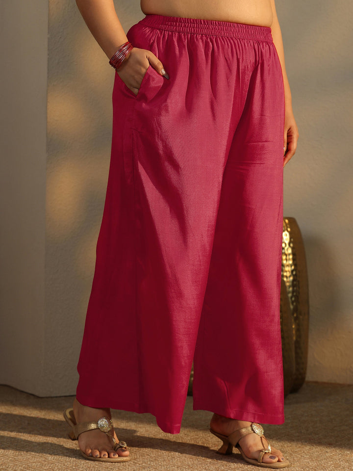 Plus Size Red Printed Crepe Straight Suit Set With Dupatta