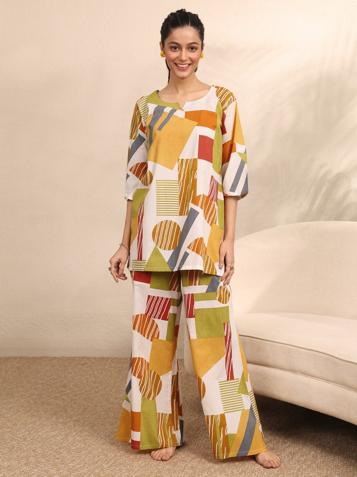 Multi Printed Cotton Night Suit