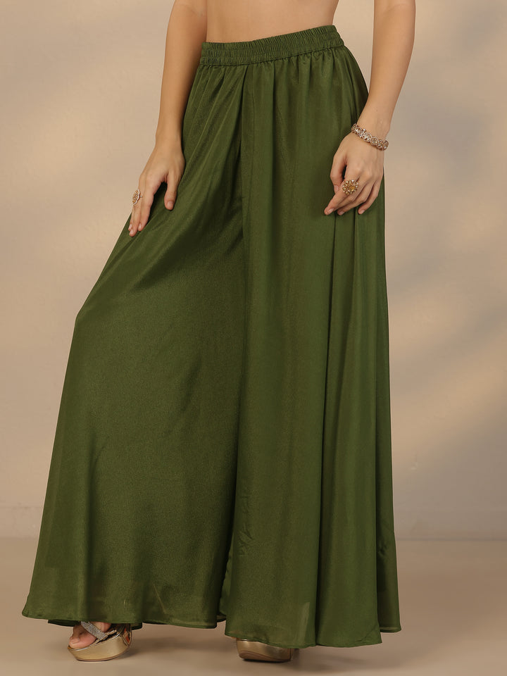 Libas Art Green Embroidered Silk Blend Straight Suit Set With Dupatta