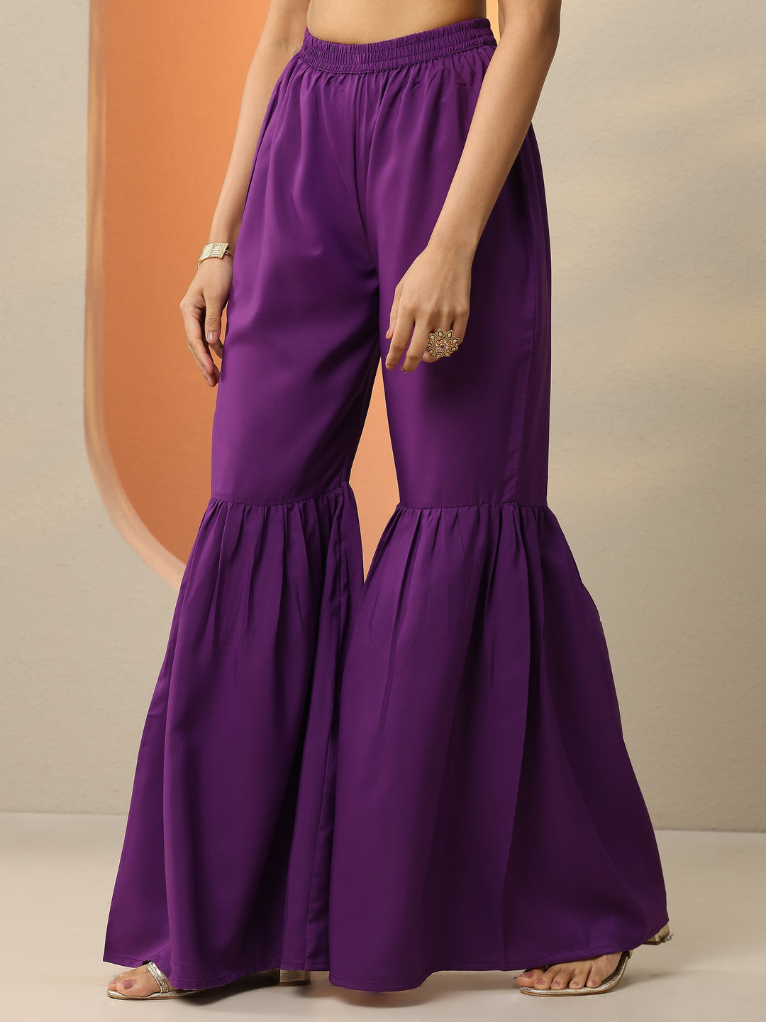 Purple Printed Chinon  Straight Suit Set With Dupatta