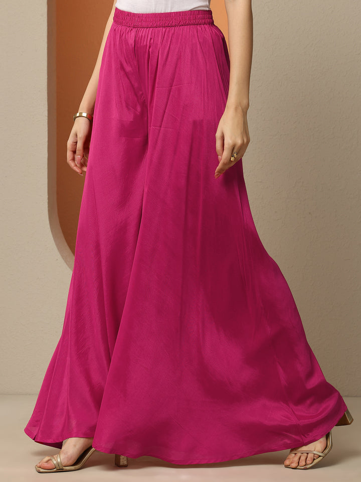 Libas Art Pink Printed Crepe A-Line Kurta Set