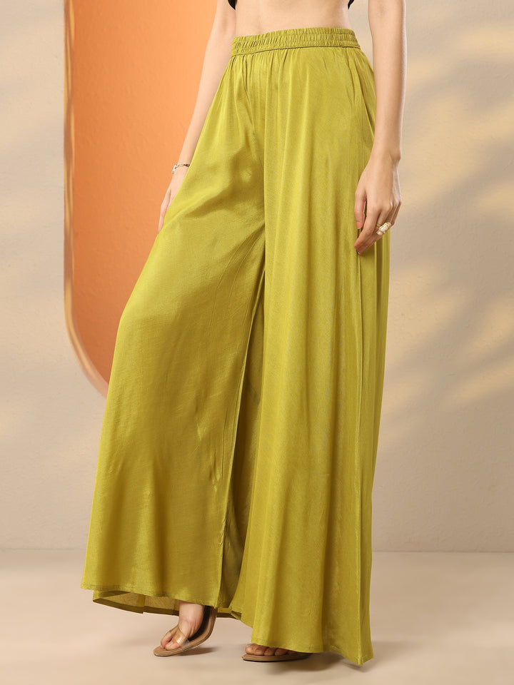 Libas Art Green Printed Crepe A-Line Kurta Set