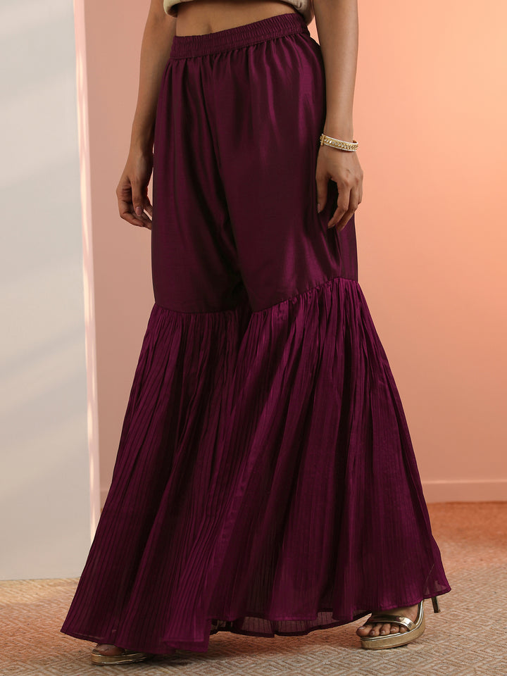 Burgundy Embroidered Chinon Straight Suit Set With Dupatta