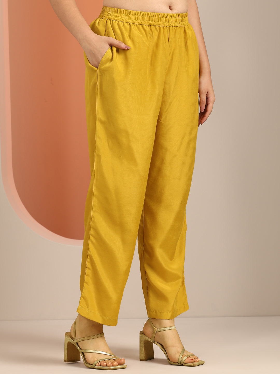 Libas Art Yellow Woven Design Silk Blend Straight Suit Set With Dupatta