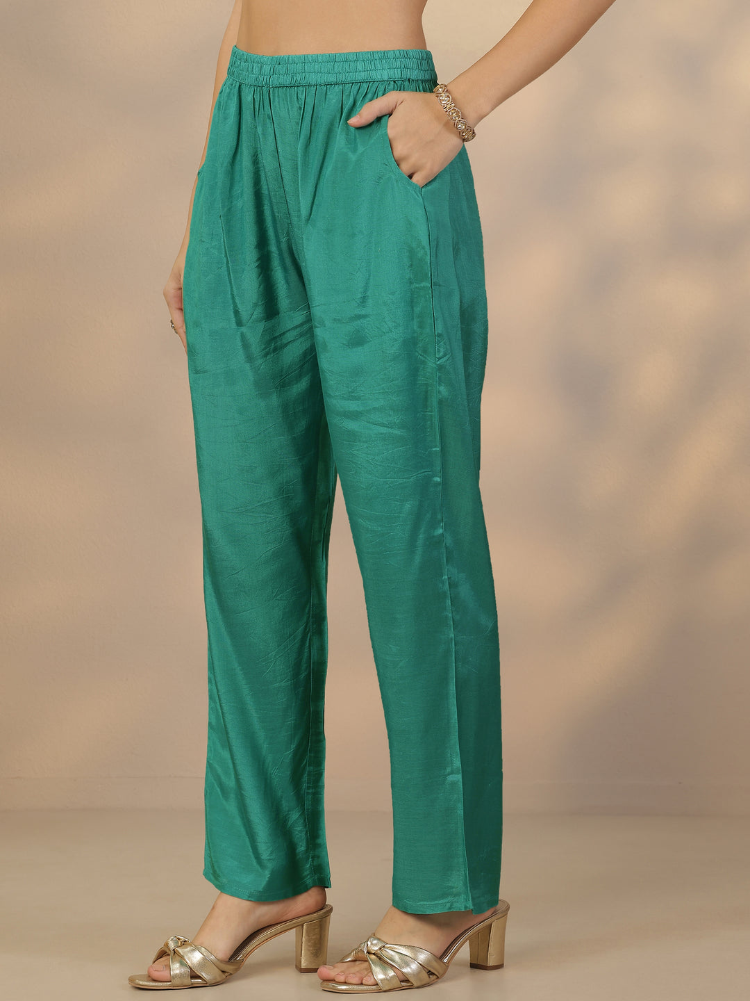 Blue Printed Crepe Straight Suit Set With Dupatta