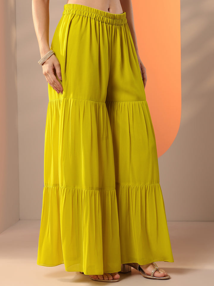 Libas Art Green Embroidered Georgette Straight Suit Set With Dupatta