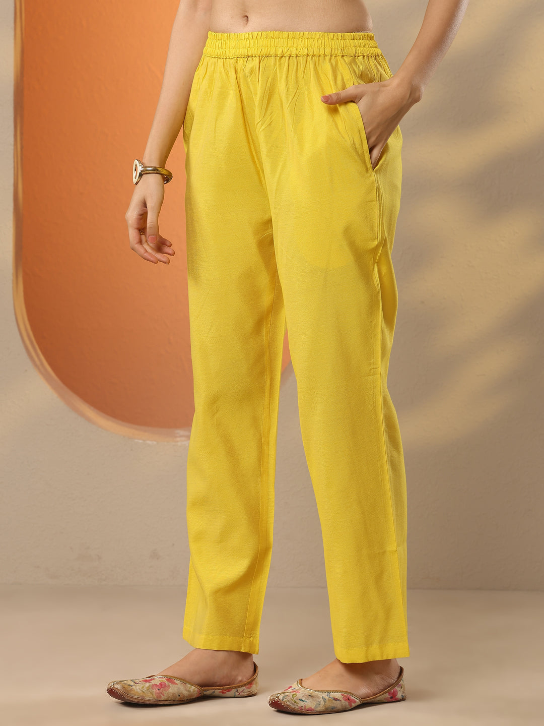 Yellow Embellished Silk Blend Anarkali Suit Set With Dupatta