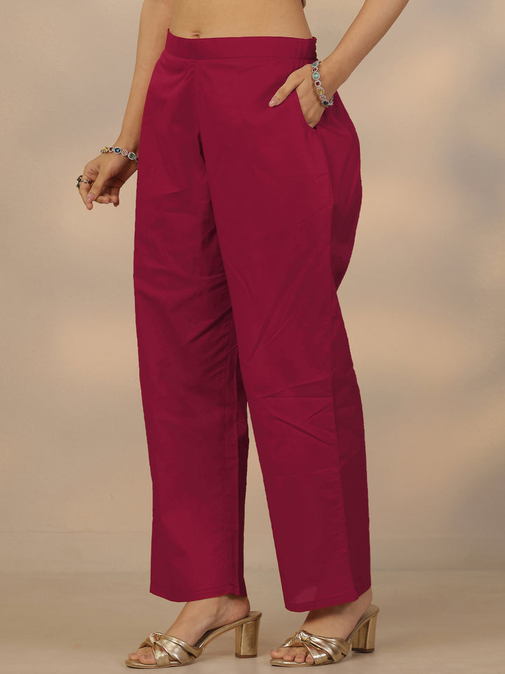 Maroon Embroidered Silk Blend Straight Suit Set With Dupatta