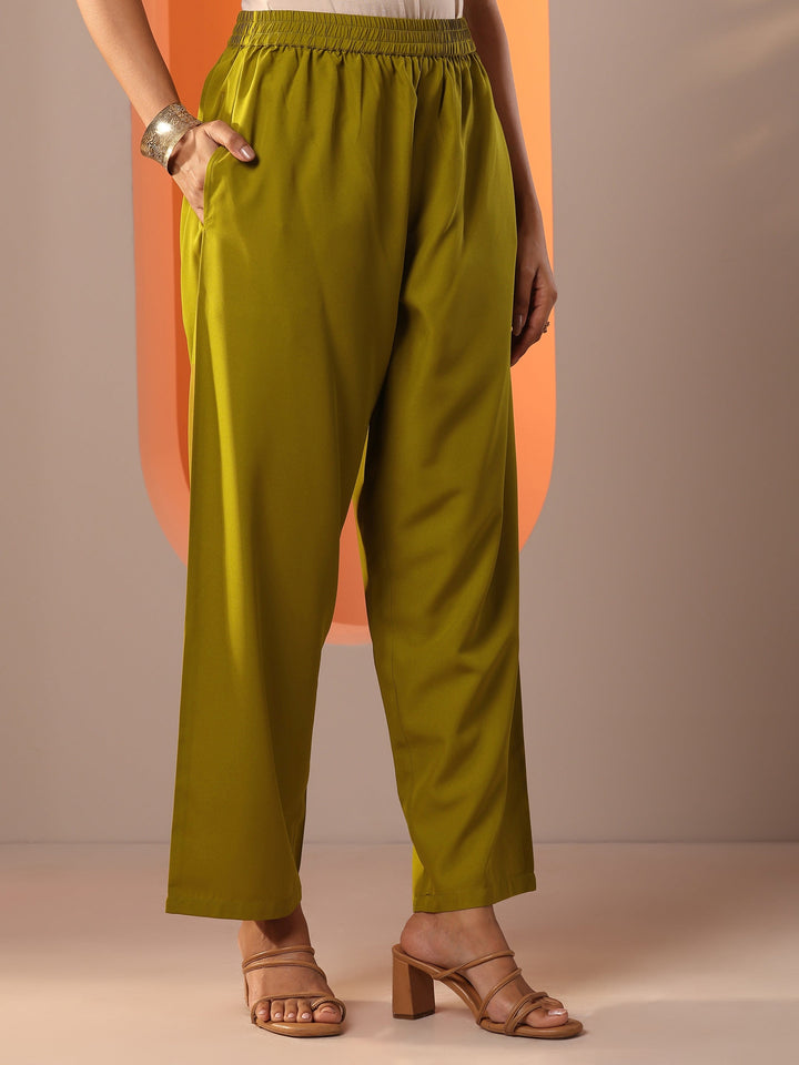 Mustard Embroidered Silk Blend Straight Suit Set With Dupatta