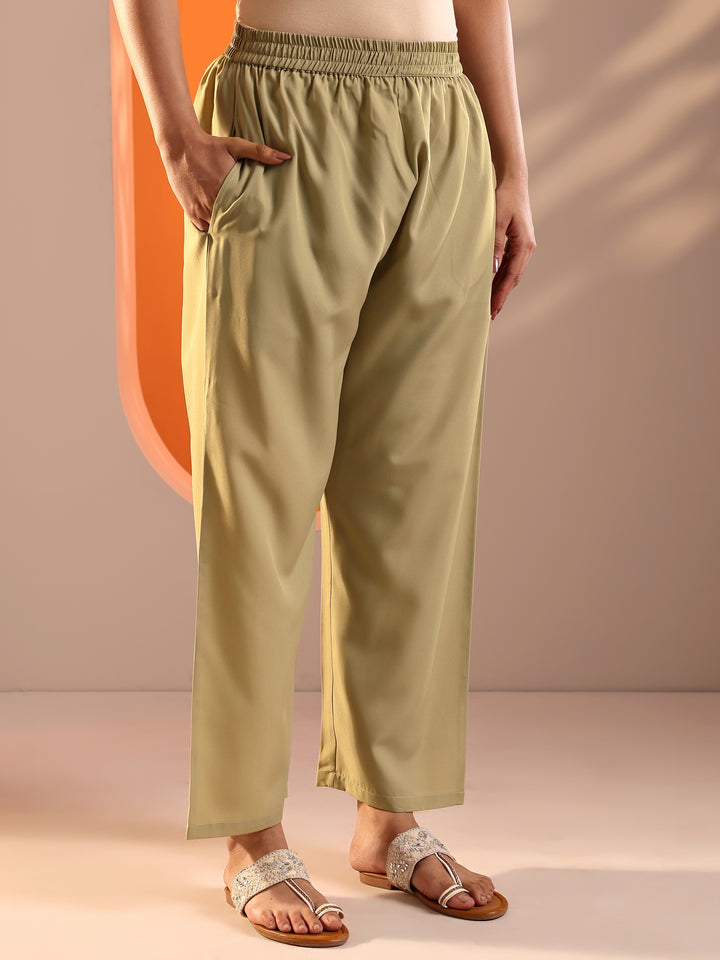 Beige Printed Crepe Straight Suit Set With Dupatta