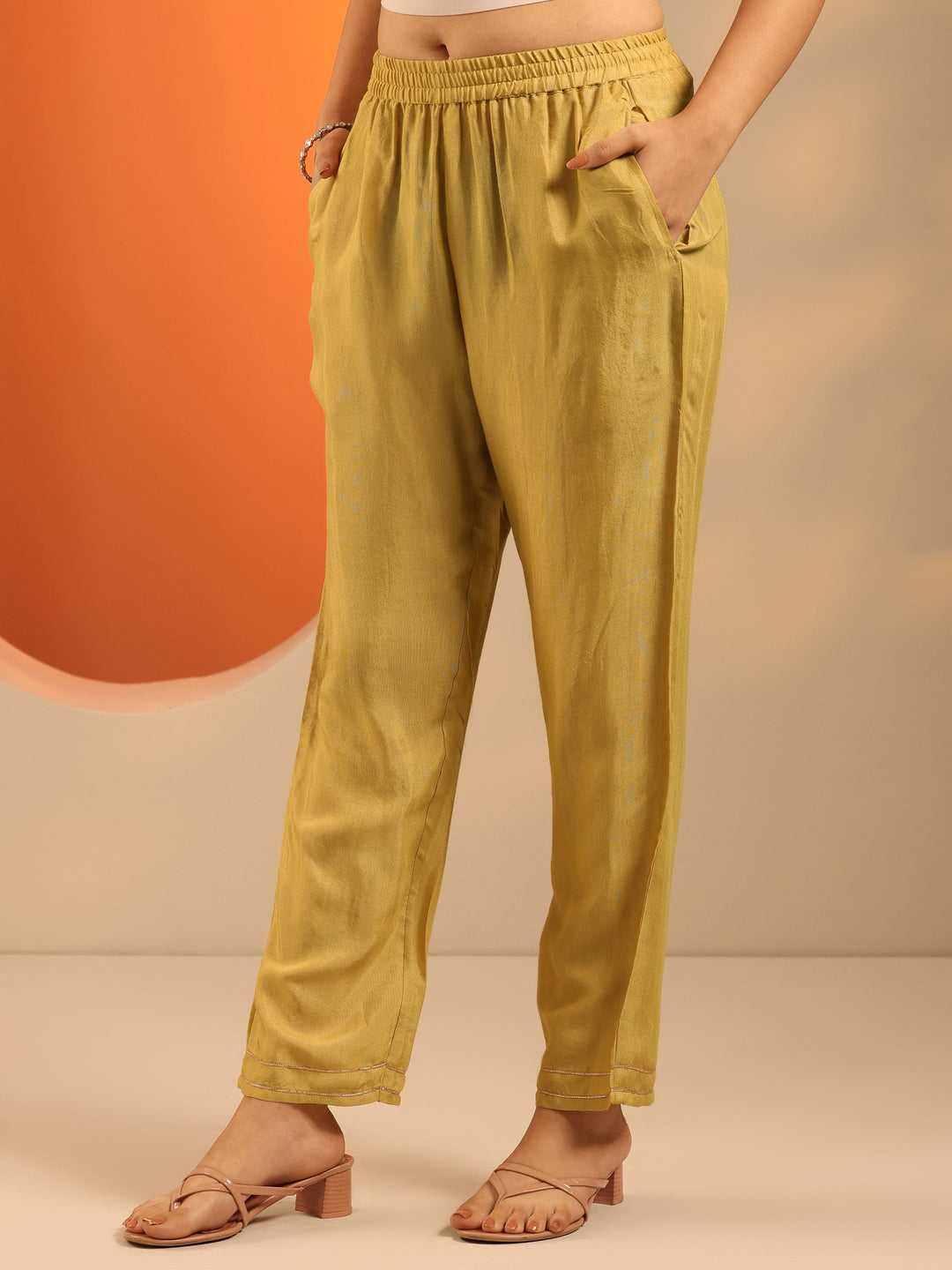 Mustard Printed Chinon Straight Suit Set With Dupatta