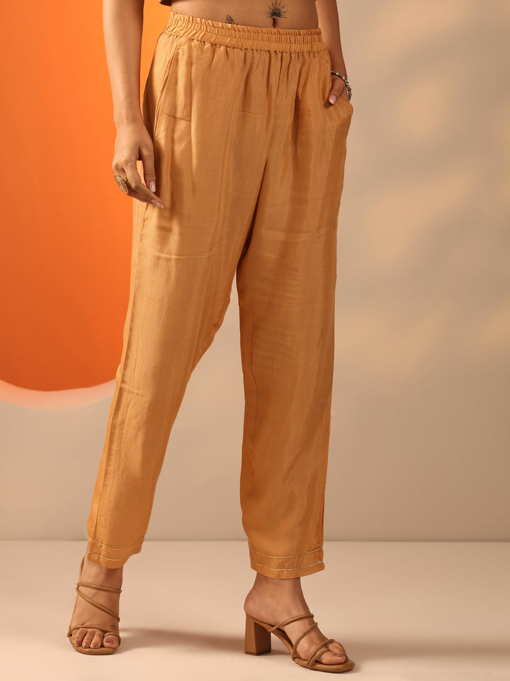 Orange Printed Chinon Straight Suit Set With Dupatta