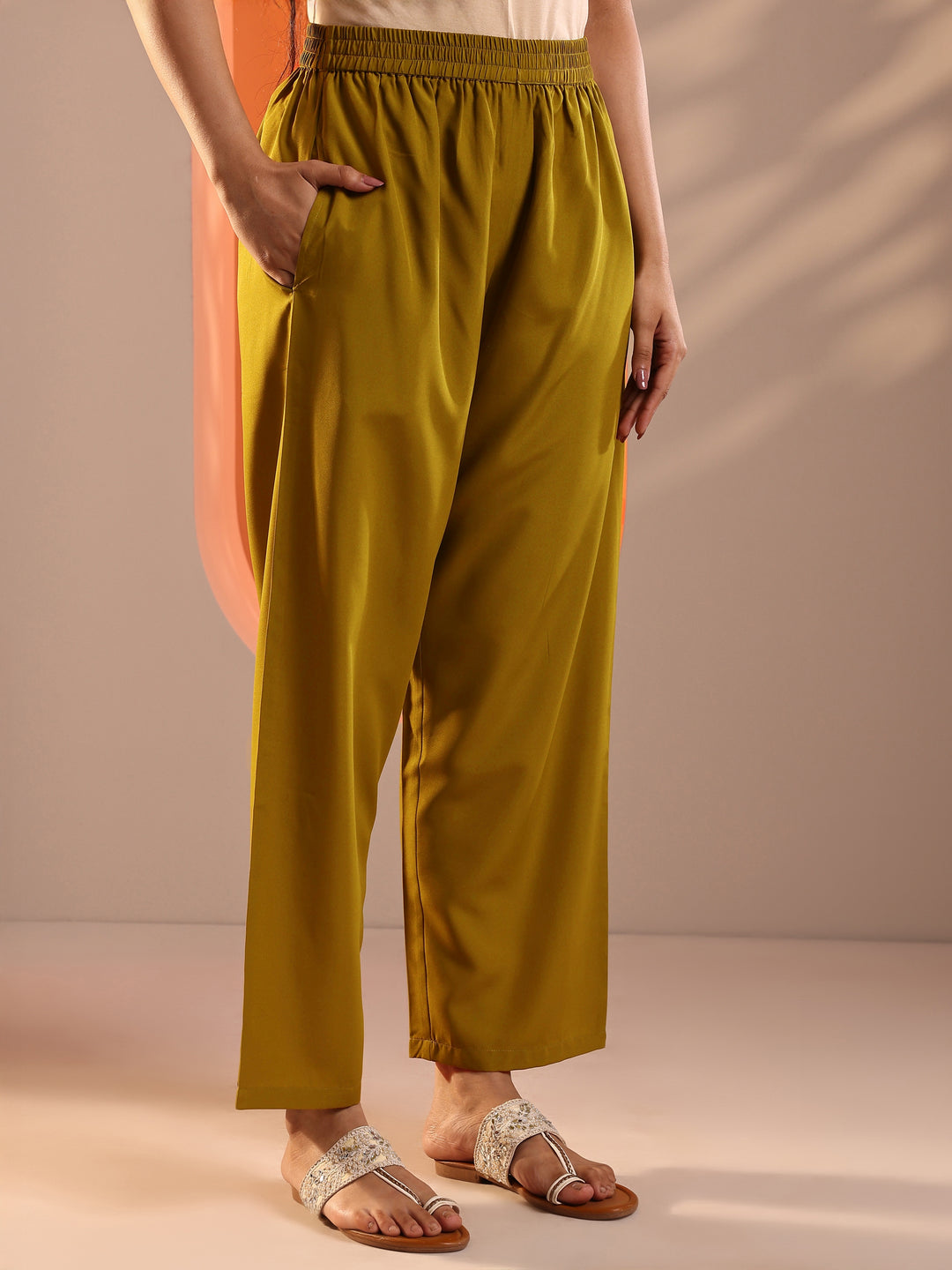 Mustard Printed Chinon Straight Suit Set With Dupatta