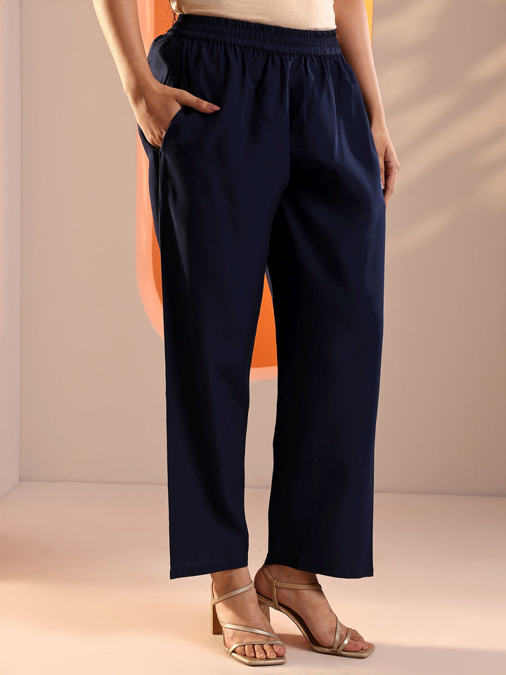 Blue Embellished Crepe Straight Suit Set With Dupatta