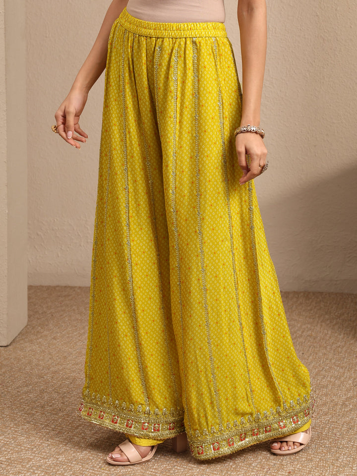 Libas Art Yellow Bandhani Printed Chinon Suit Set With Dupatta