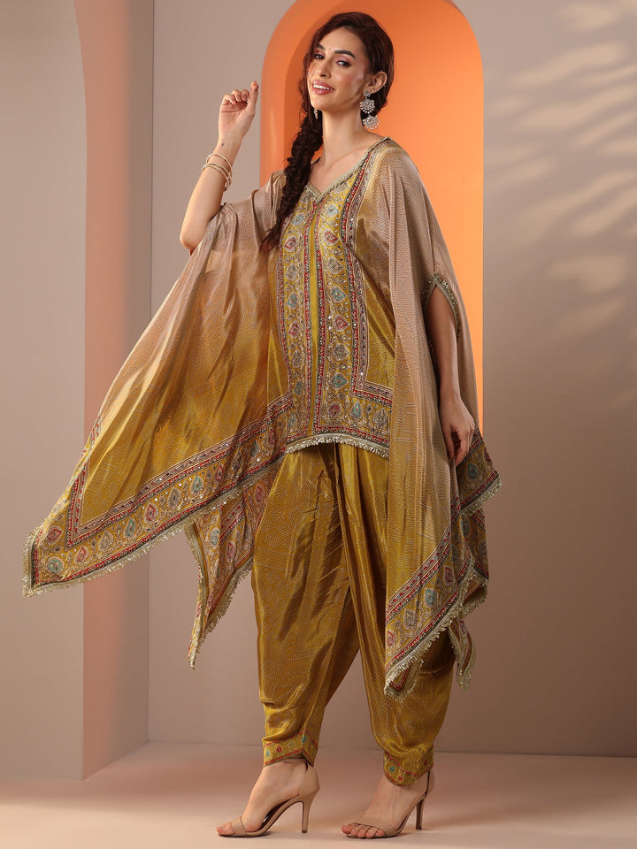 Mustard Embellished Crepe Co-Ord Sets
