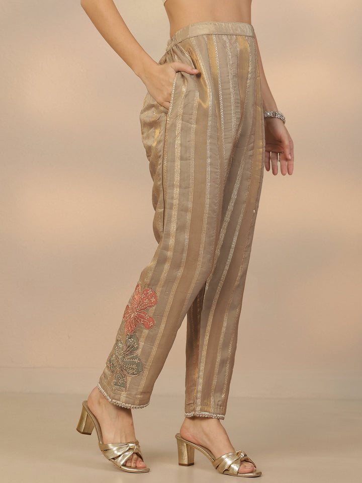 Grey Embroidered Organza Co-Ord Sets