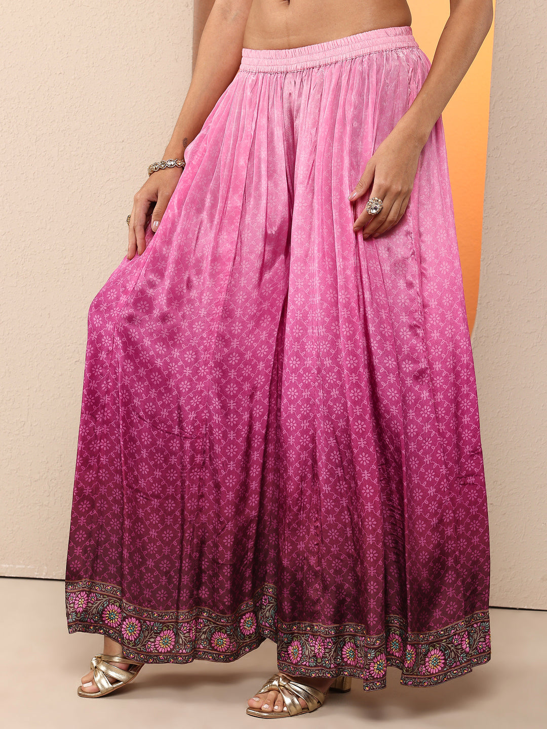 Libas Art Purple Printed Crepe Straight Suit Set With Dupatta