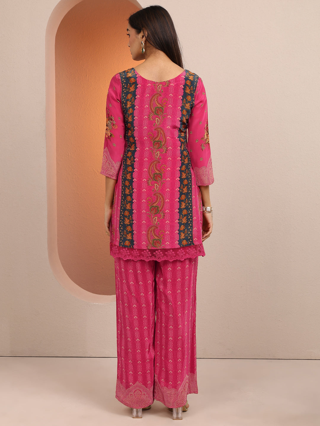 Pink Printed Crepe Co-Ord Sets