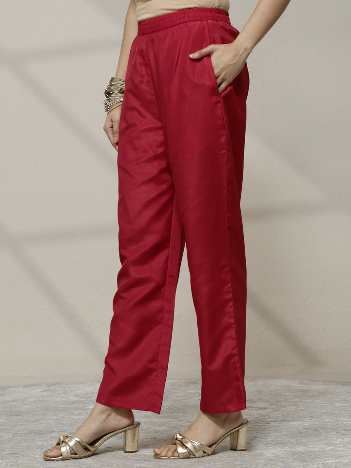 Red Embellished Georgette Anarkali Suit Set With Dupatta