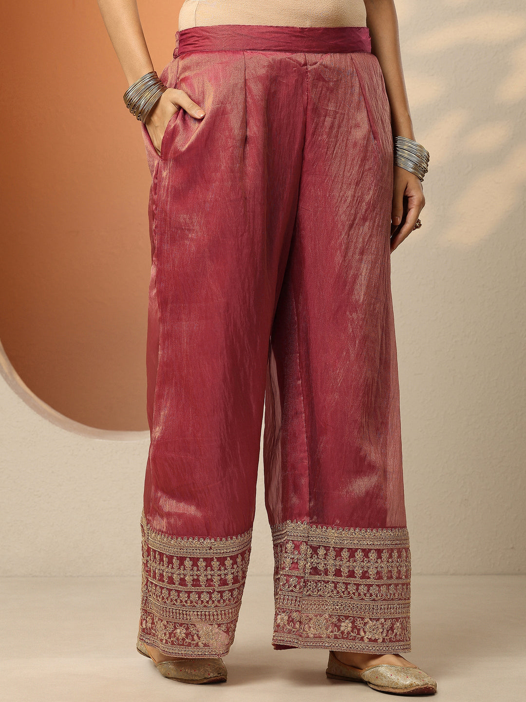 Libas Art Pink Embroidered Organza Straight Suit Set With Dupatta