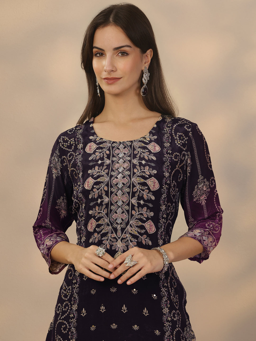 Black Printed Muslin Straight Suit Set With Dupatta