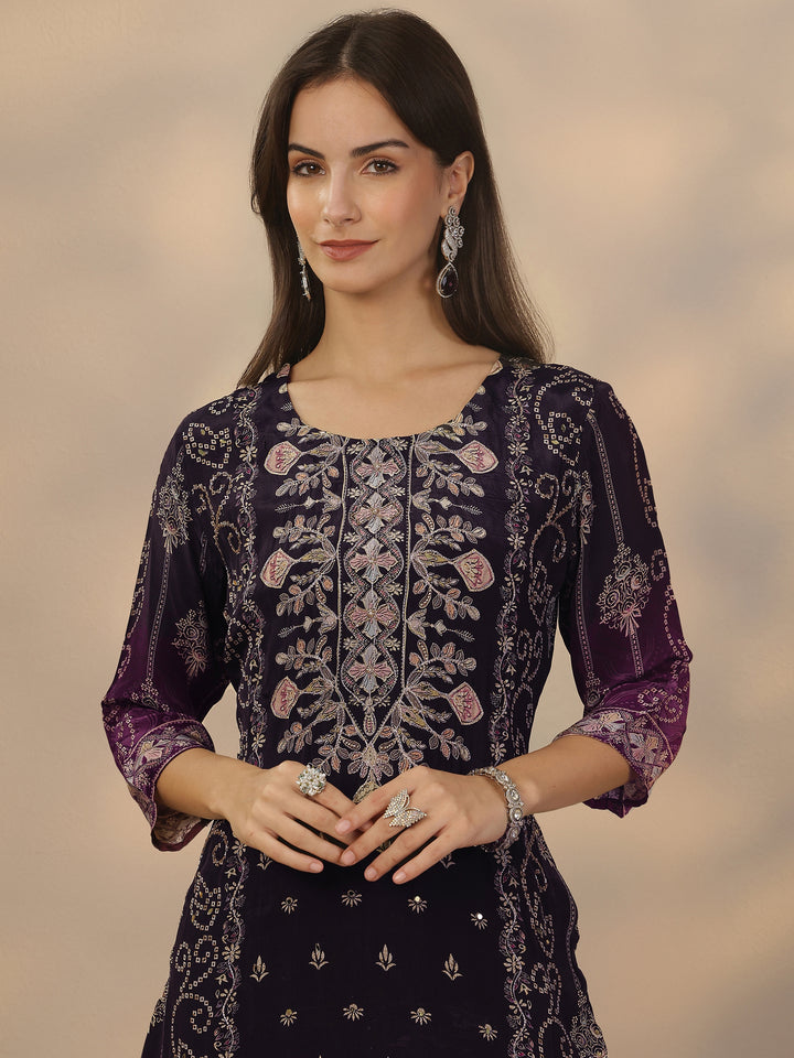 Black Printed Muslin Straight Suit Set With Dupatta