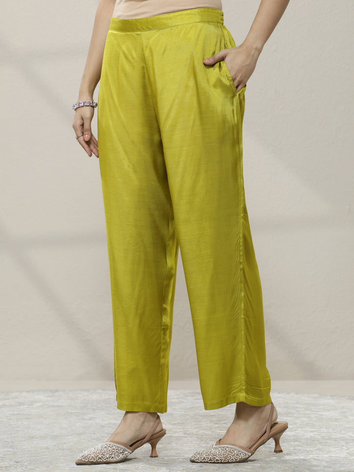 Green Printed Organza Straight Suit Set With Dupatta