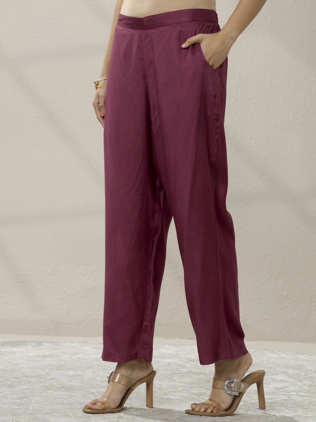 Burgundy Printed Muslin Straight Suit Set With Dupatta