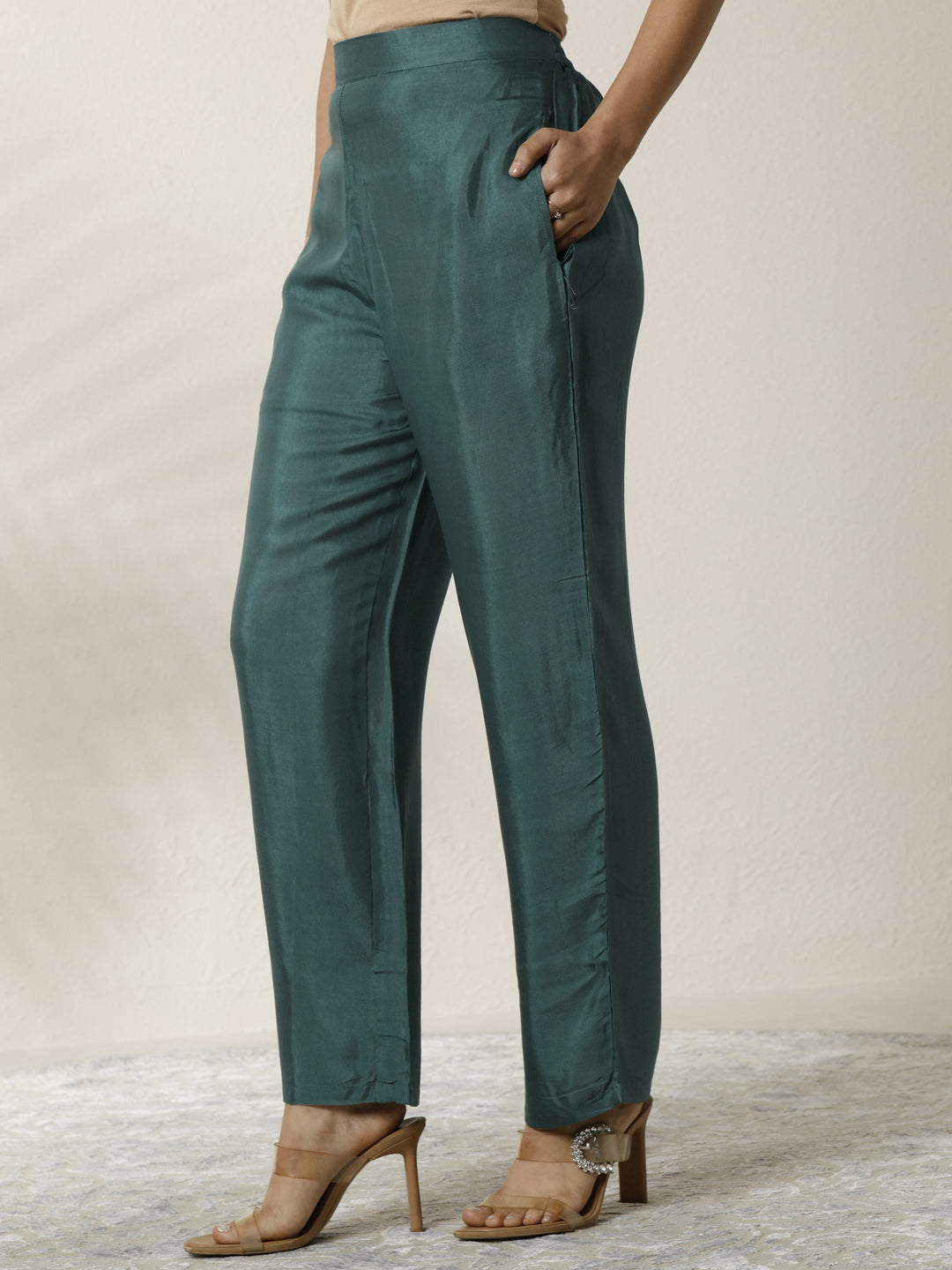 Teal Printed Muslin Straight Suit Set With Dupatta