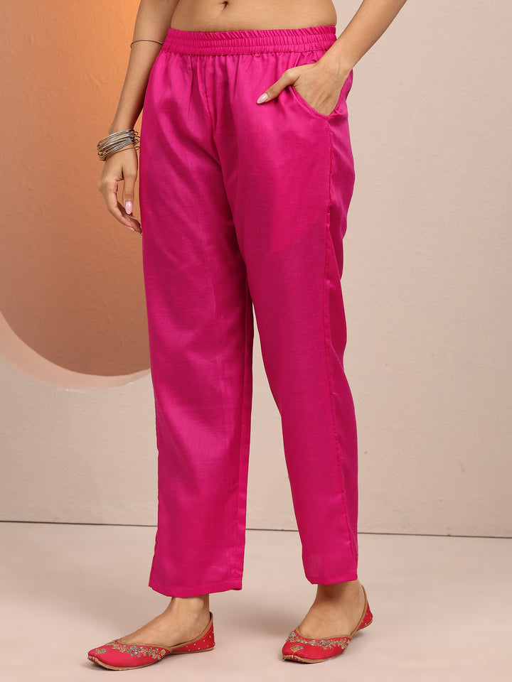 Pink Embroidered Organza Straight Suit Set With Dupatta