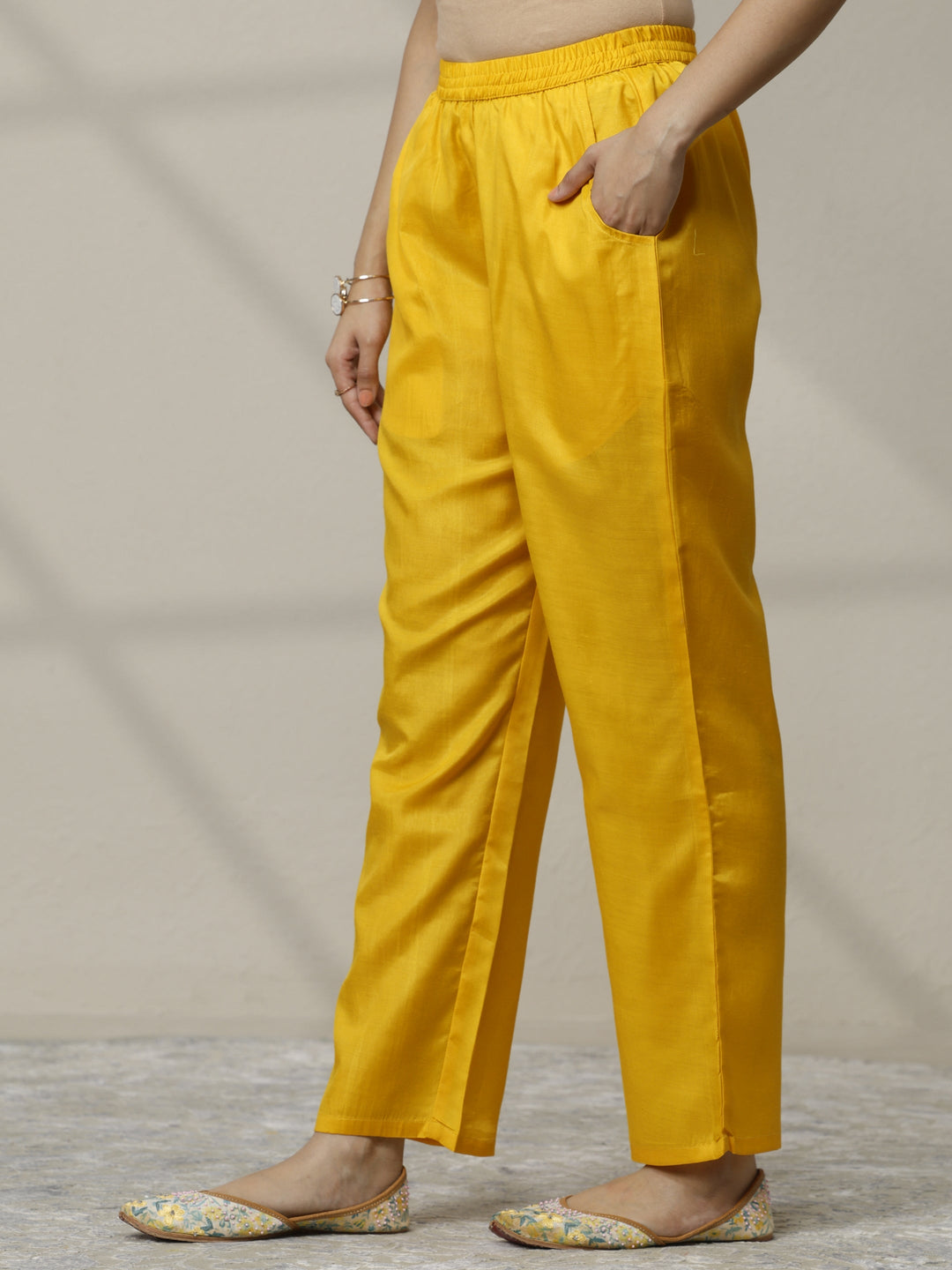 Mustard Embroidered Organza Straight Suit Set With Dupatta