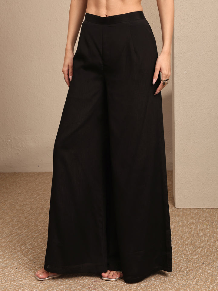 Libas Art Black Embroidered Crepe Co-Ord Set