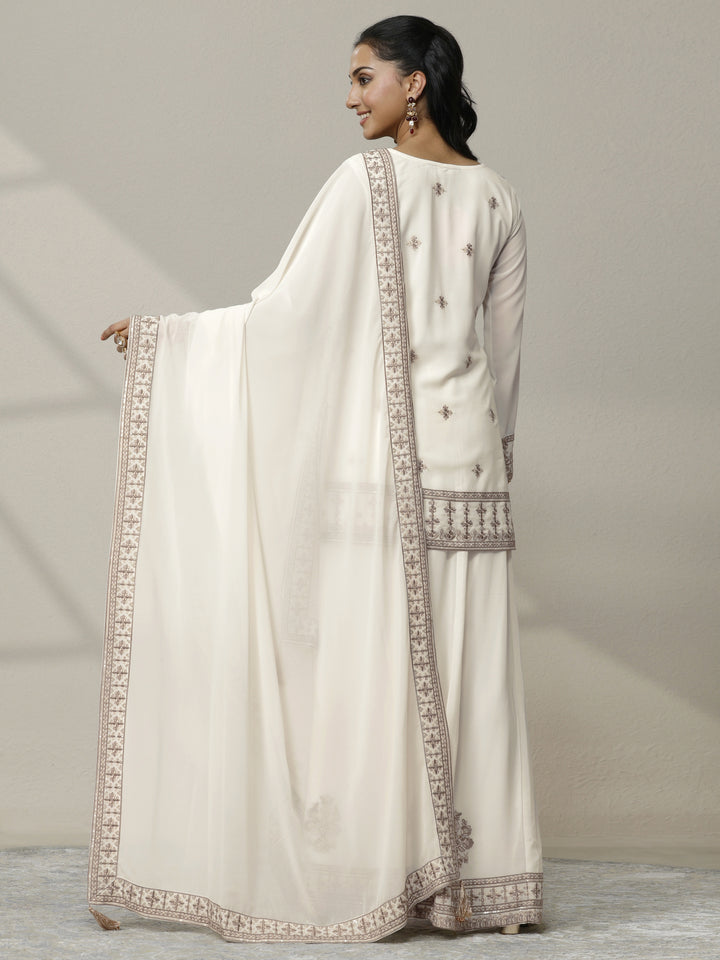 Libas Art Embroidered Georgette Straight Suit Set With Dupatta