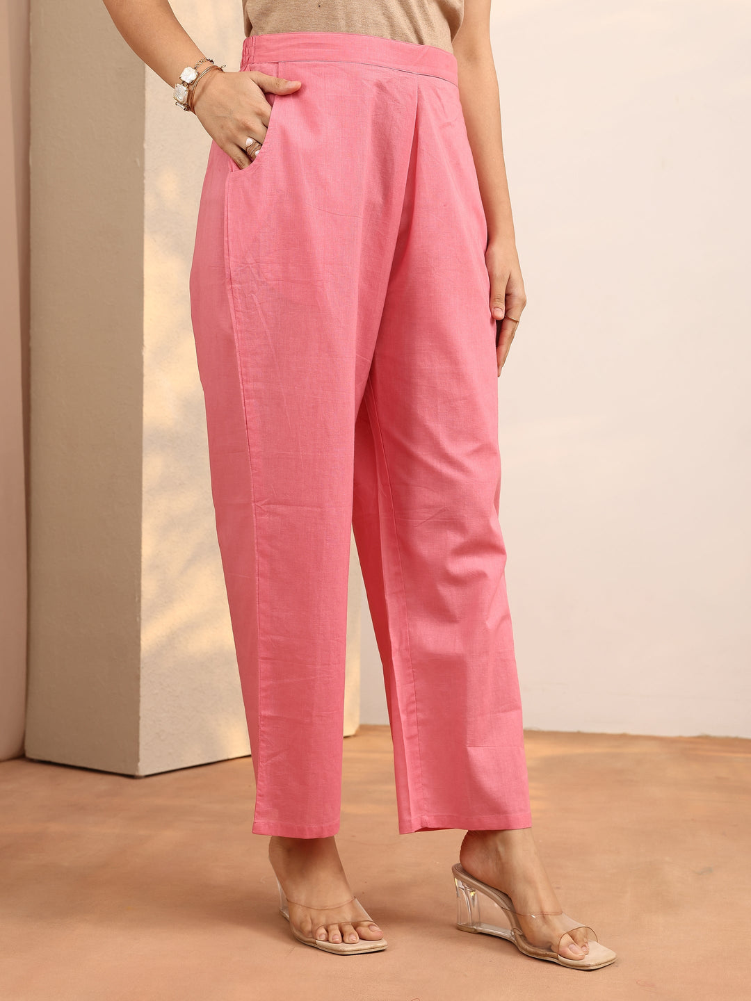 Peach Embroidered Silk Blend Straight Suit Set With Dupatta