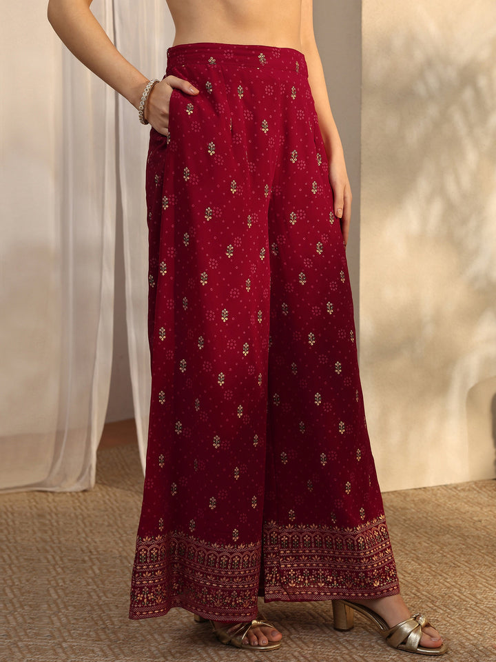 Red Embroidered Georgette Straight Suit Set With Dupatta