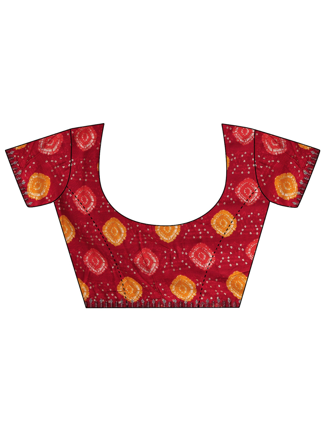 Mustard Embellished Chinon Saree With Unstitched Blouse Piece