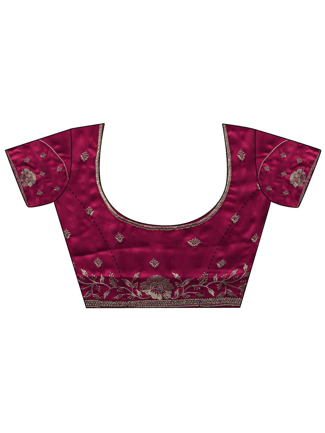Pink Embellished Silk Blend Saree With Unstitched Blouse Piece