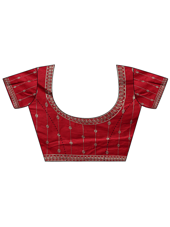 Navy Blue Solid Tissue Saree With Unstitched Blouse Piece