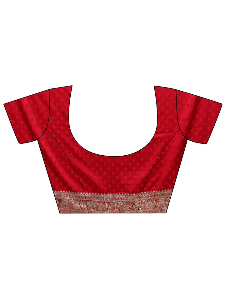 Libas Art Ivory Banarasi Satin Saree With Unstitched Blouse Piece