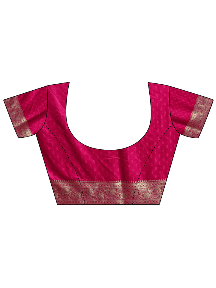 Pink Ethnic Woven Design Silk Blend Saree With Unstitched Blouse Piece