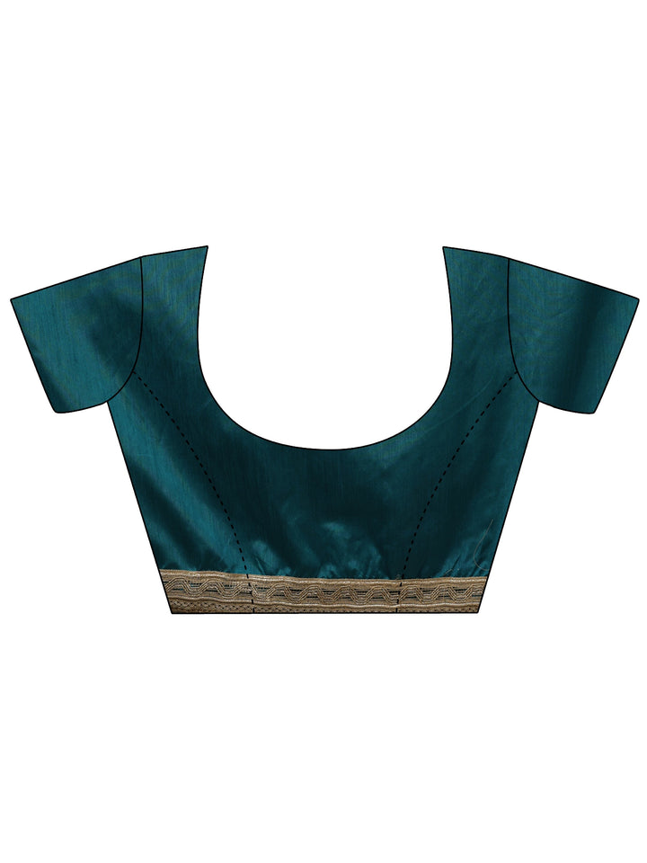 Blue Bandhani Printed Tissue Saree With Unstitched Blouse Piece