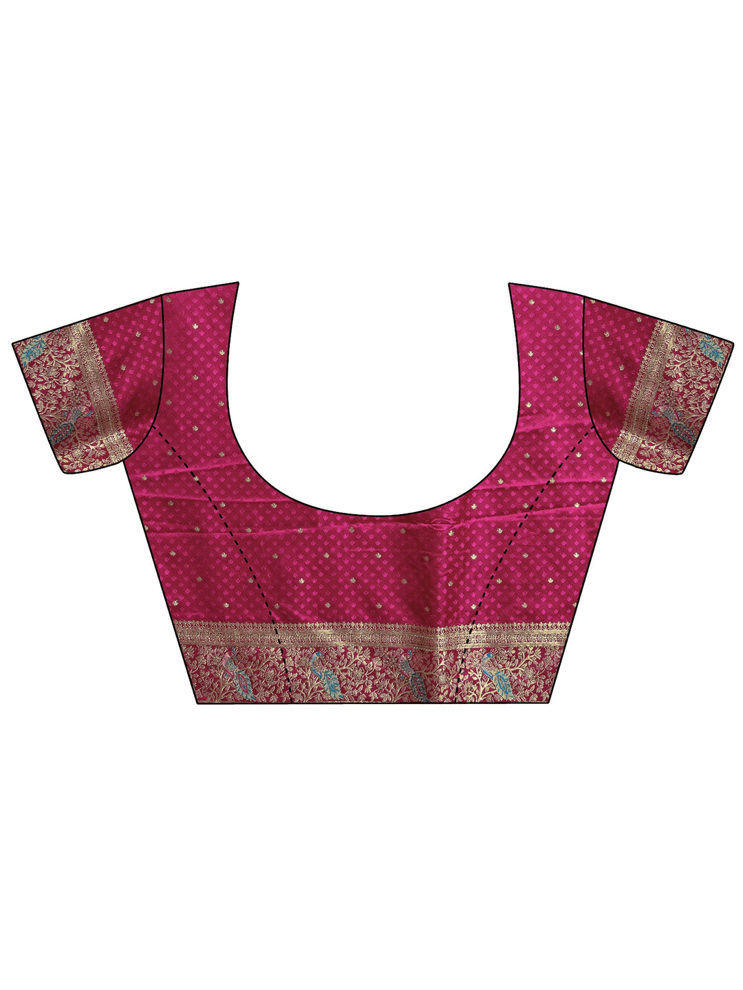 Libas Art Burgundy Ethnic Woven Design Satin Saree With Unstitched Blouse Piece