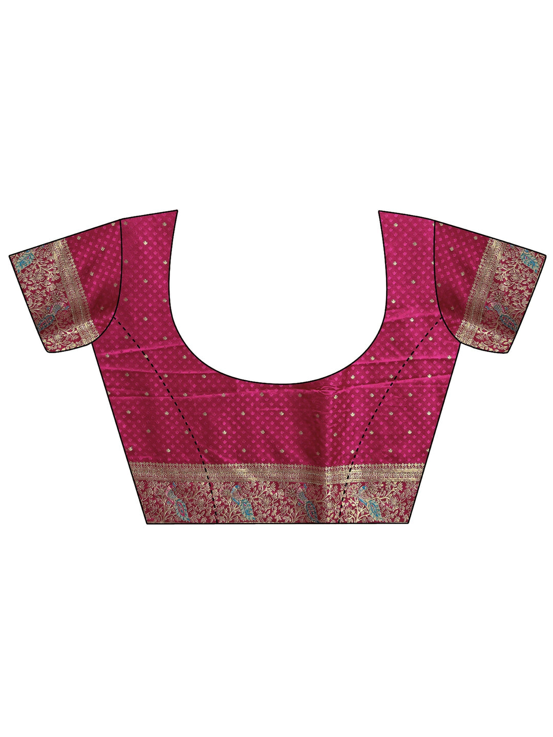 Libas Art Burgundy Ethnic Woven Design Satin Saree With Unstitched Blouse Piece