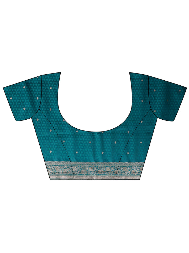 Libas Green Banarasi Satin Saree With Unstiched Blouse Piece And Dupatta