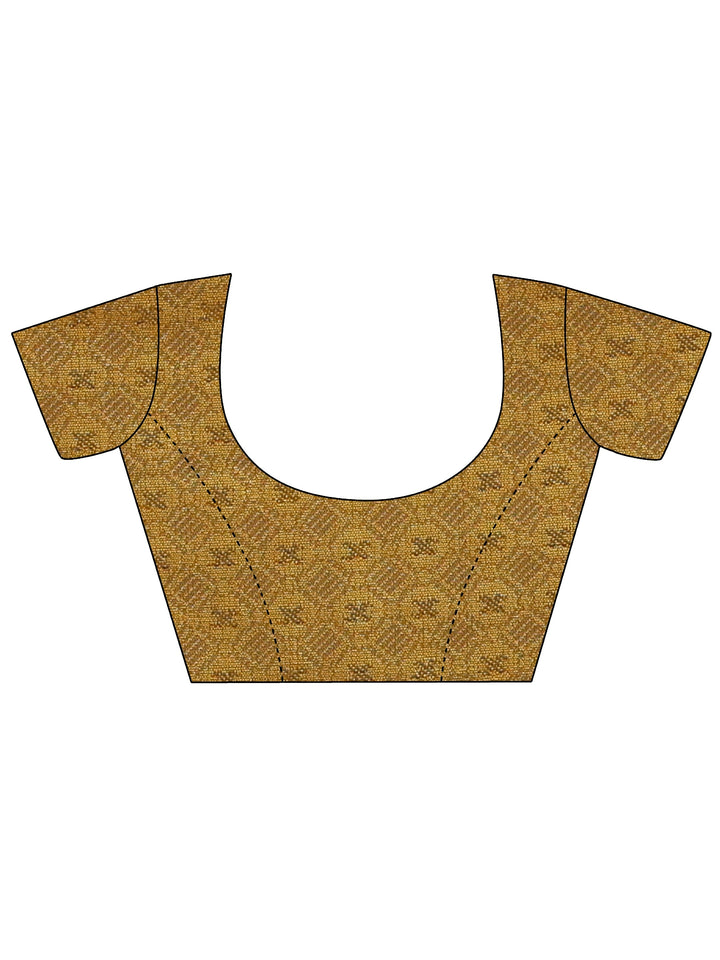 Mustard Ethnic Woven Design Silk Blend Saree With Unstitched Blouse Piece