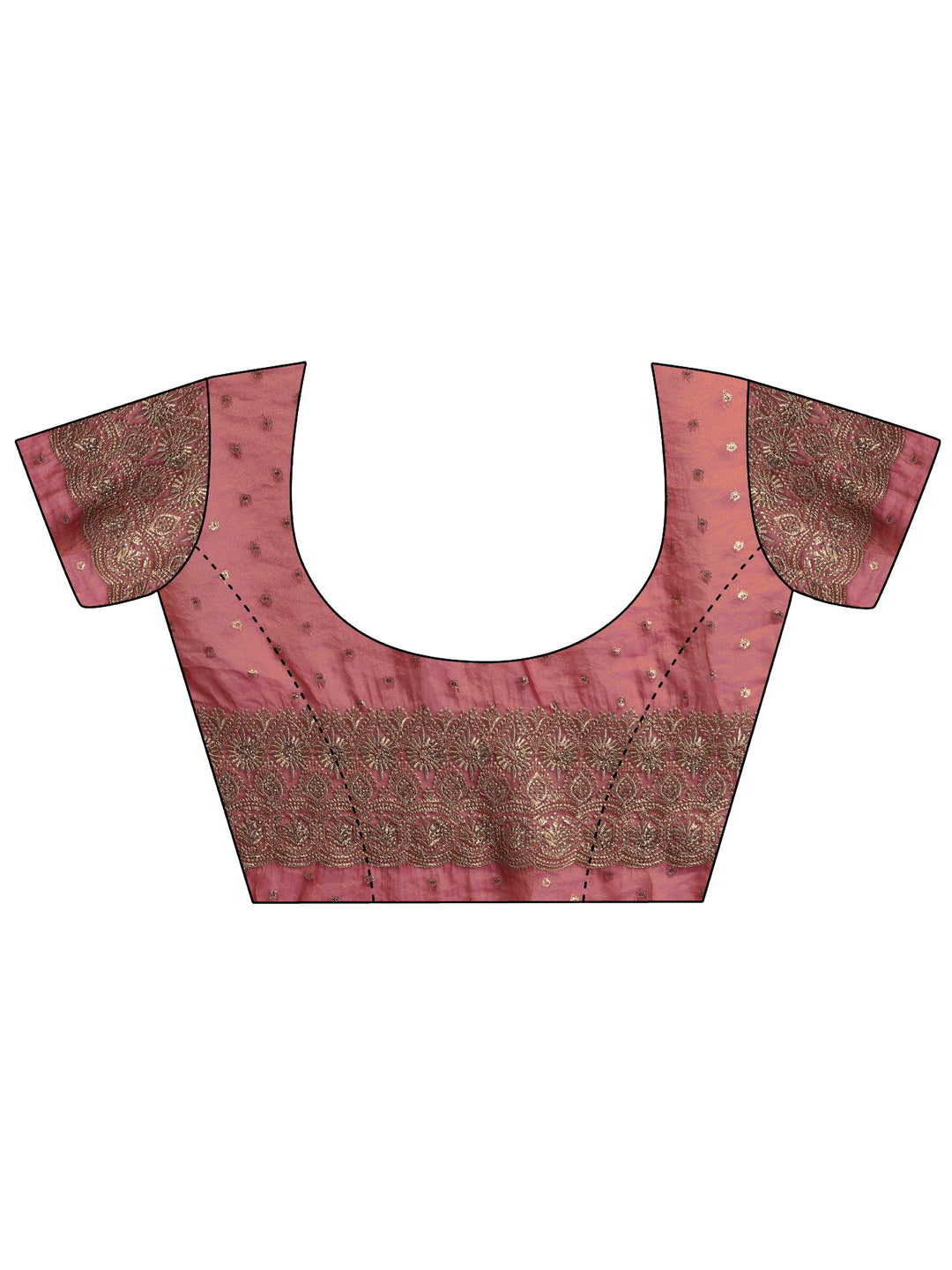 Green Woven Design Tissue Saree With Unstitched Blouse Piece