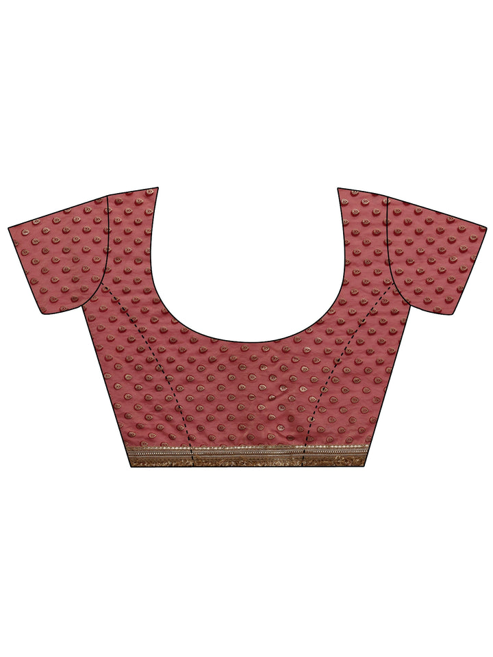 Red Solid Chiffon Saree With Unstitched Blouse Piece