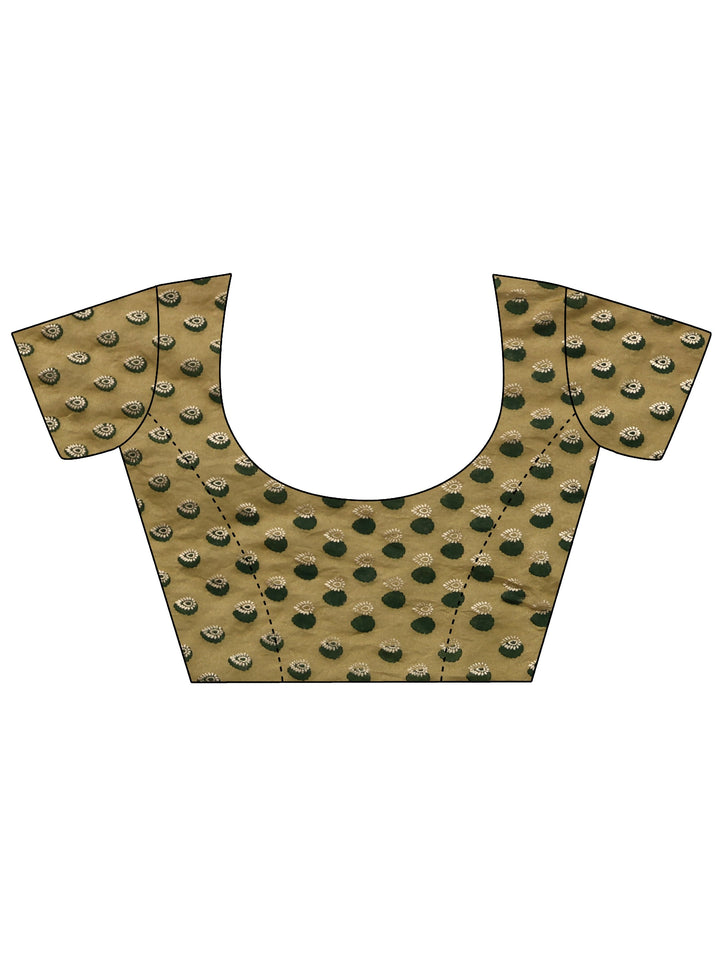 Green Solid Chiffon Saree With Unstitched Blouse Piece